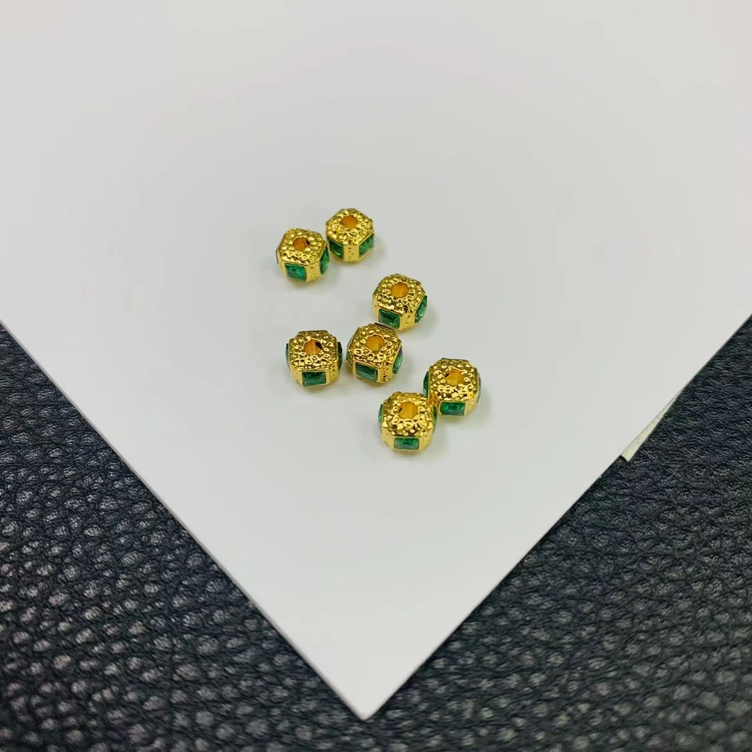 YZ4271-18K金5mm左右绿色方形配件-JS（多样性发其一）