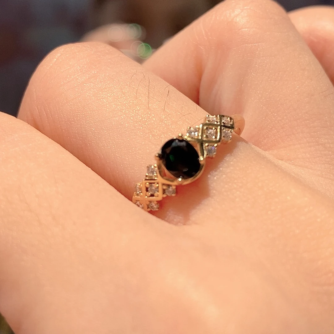 戒指蓝宝石银S925镶嵌天然蓝宝石