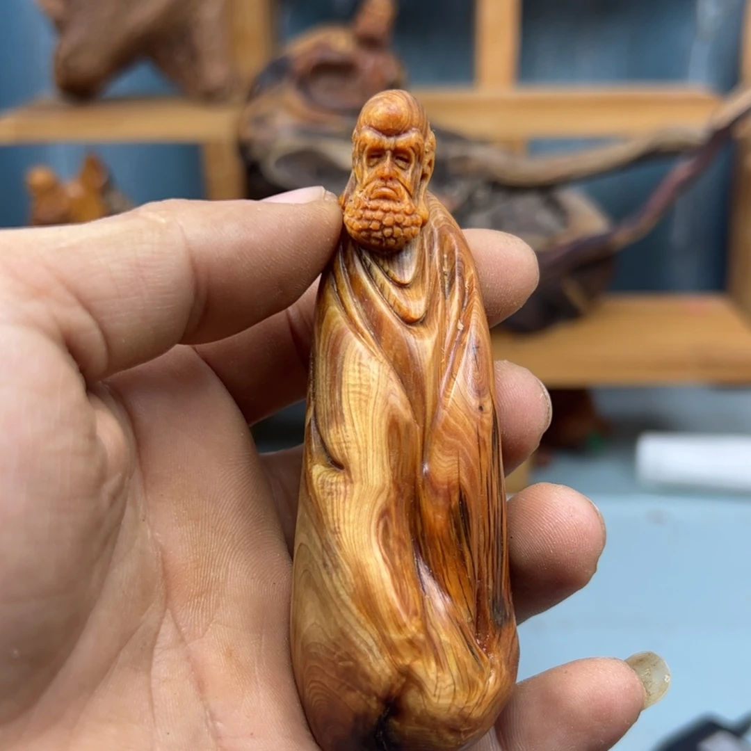 心***念木崖柏木摆件手把件