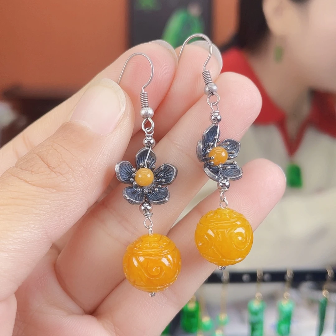 翡翠未镶嵌耳饰饰品