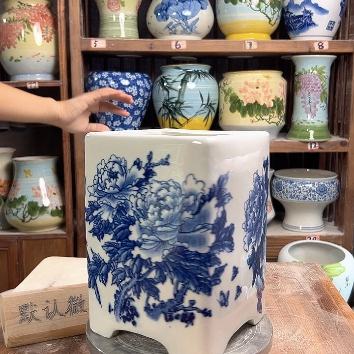 四方盆牡丹新款新款陶瓷陶瓷陶瓷微瑕