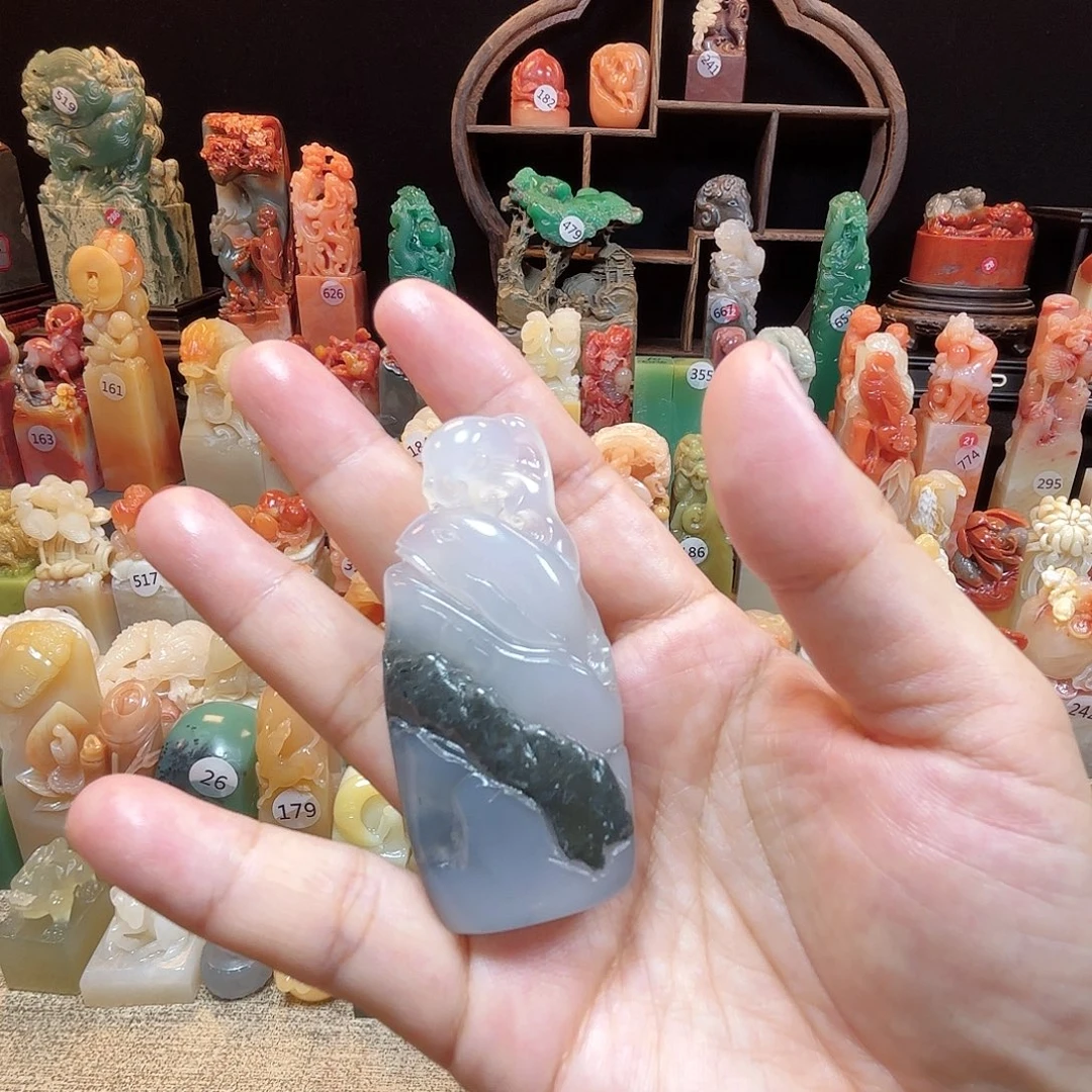 寿山石其他海豚椭圆