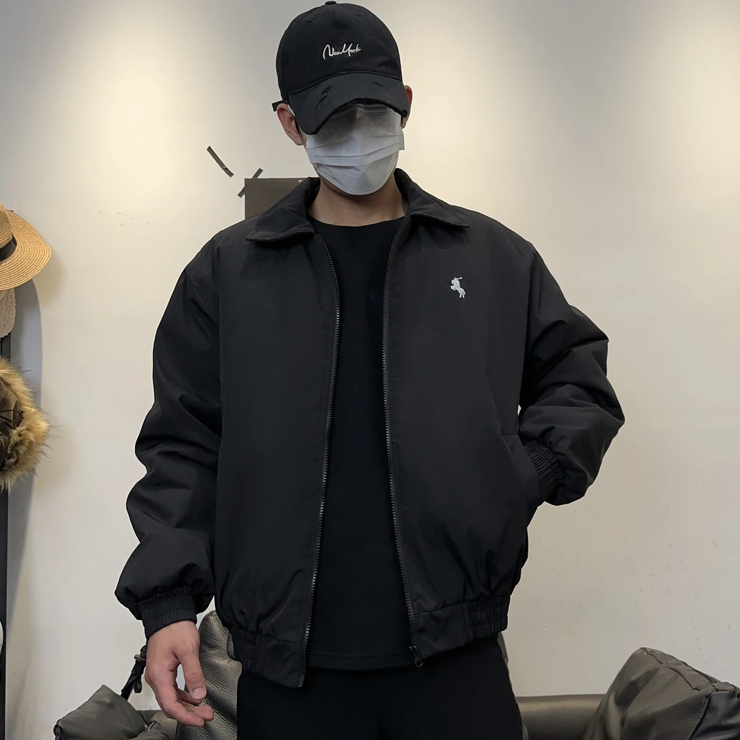 冬季vibe风刺绣棉服男士百搭宽松高街加厚休闲保暖短款棉衣外套潮