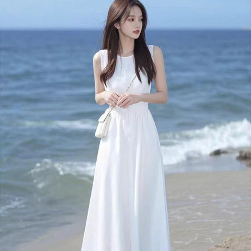 哥弟阿玛施正2025夏季新款精致气质名媛女神范长裙海边度假连衣裙
