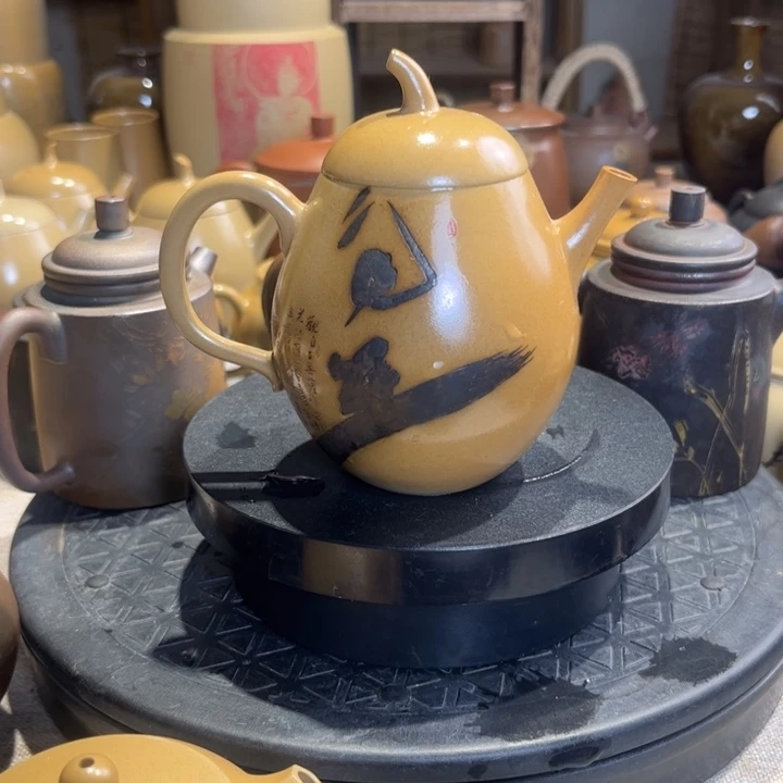 壶建水紫陶书法作品壶