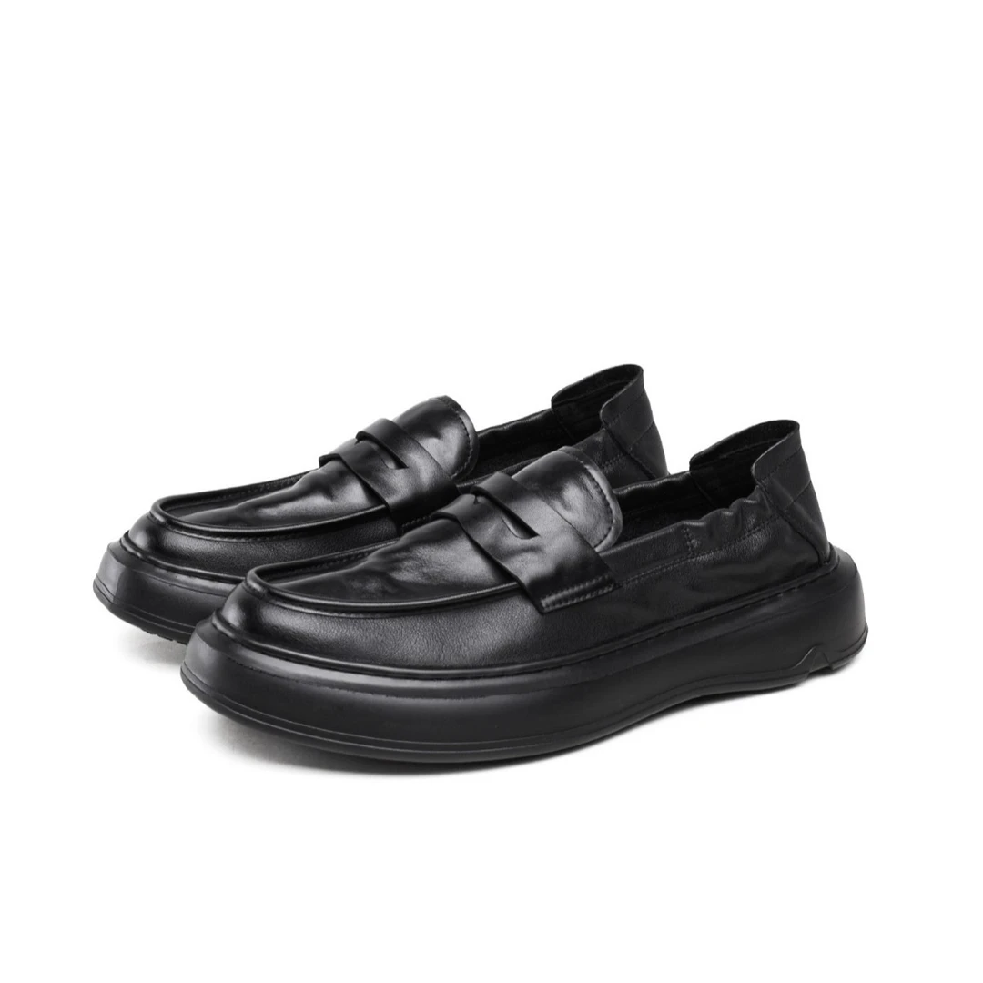 EAEOVNI新款男士乐福鞋软底百搭舒适休闲皮鞋软皮皮鞋时尚厚底