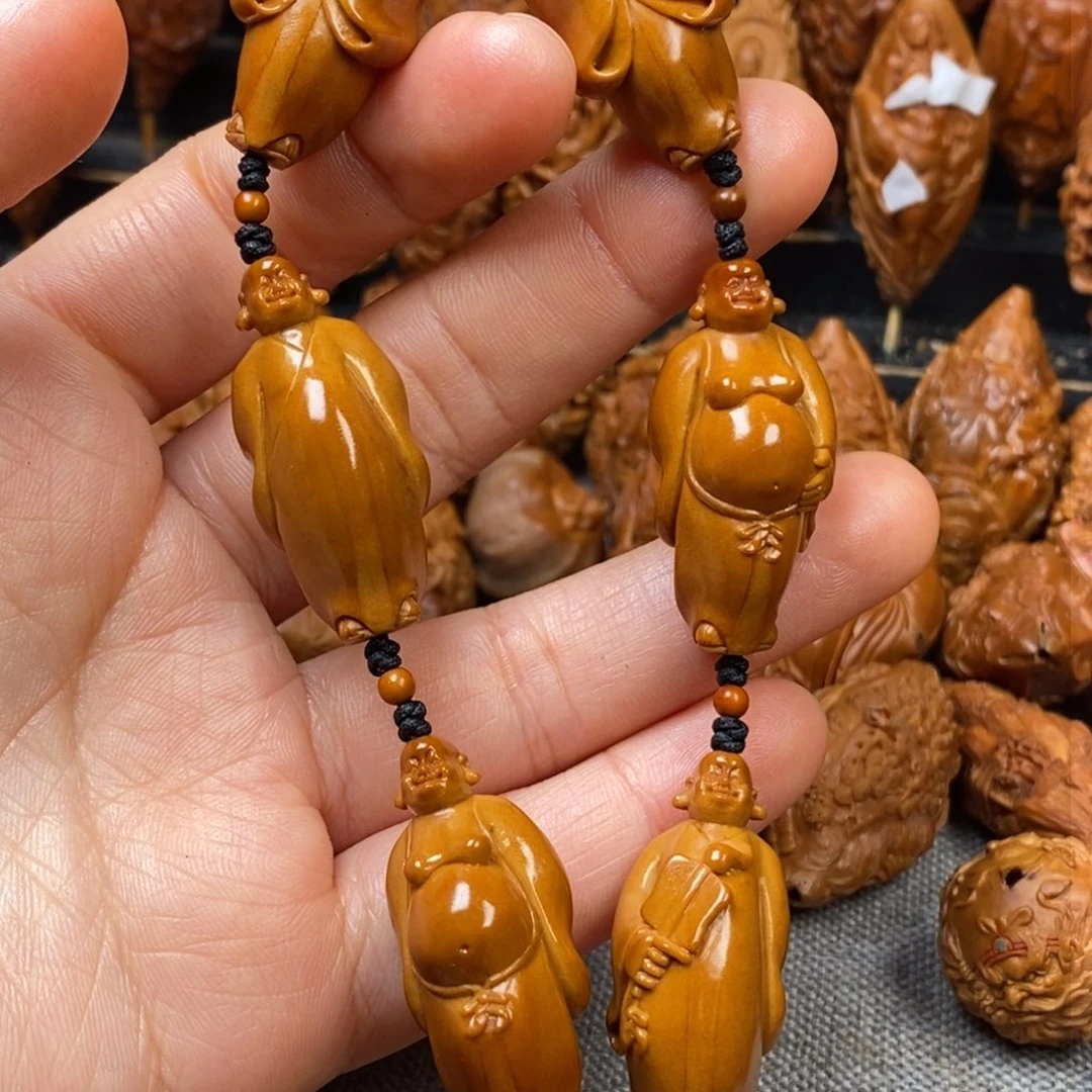 橄榄核手串/手链1.6-1.7正版 六合弥勒佛手持