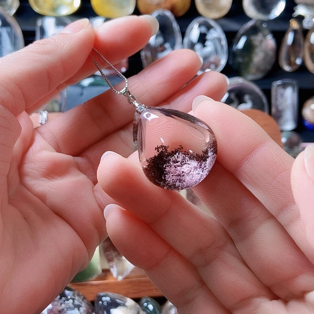 水晶未镶嵌颈饰紫粉幽灵