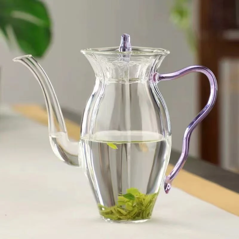 【凤庭】水仙玻璃壶带盖把手花茶壶260ml容量