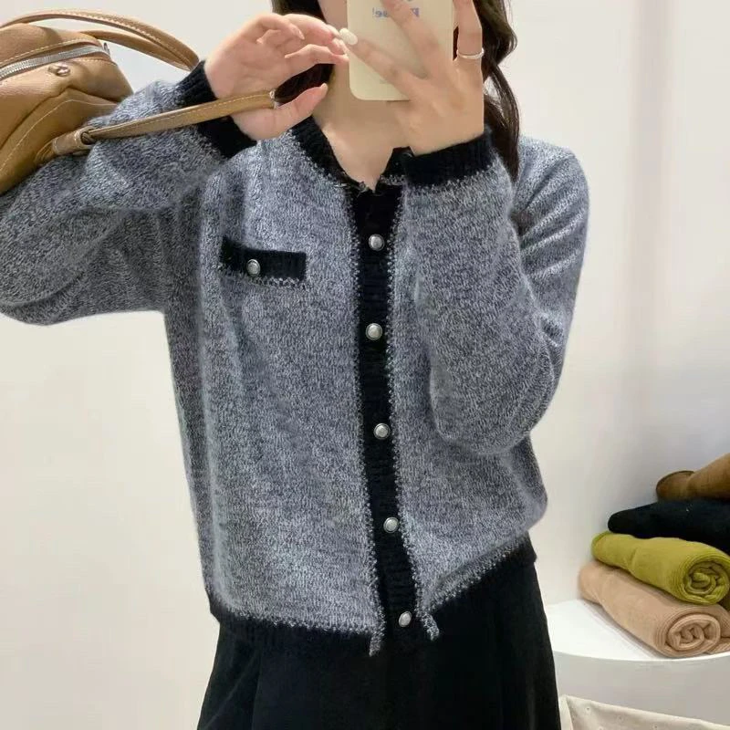 小香风针织开衫25早春新款大肚纱针织衫小外套8156