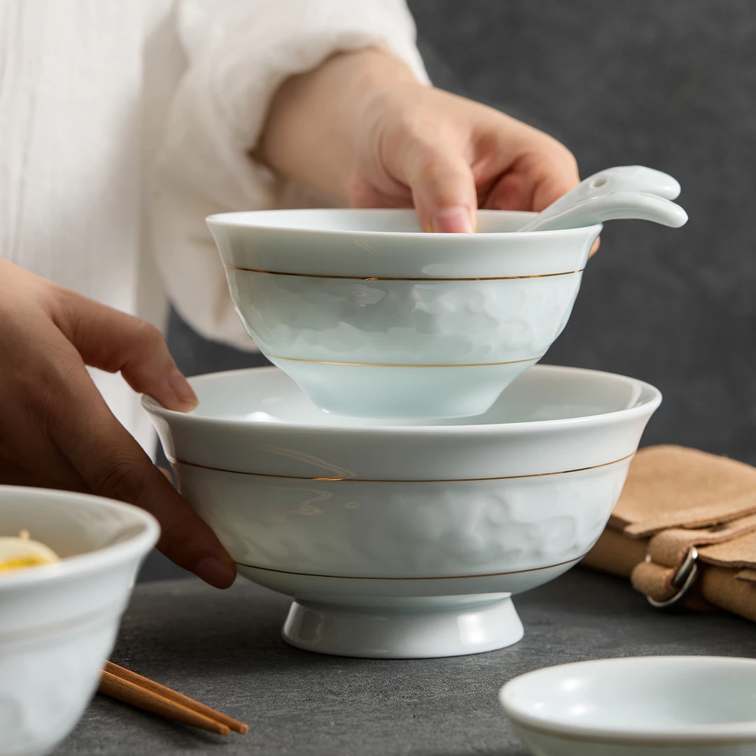 德化青瓷餐具2025新款特别好看的高级感精致好看高颜值家用吃饭碗