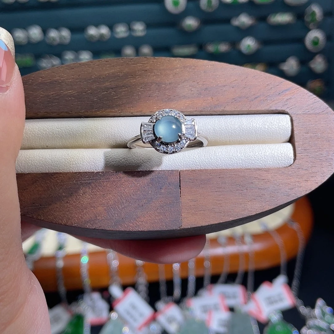 银S925镶嵌戒指翡翠