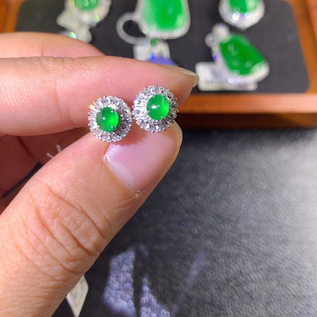 翡翠18K金镶嵌戒指翡翠