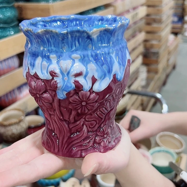 有孔.凑满10元发货多肉陶瓷花盆！