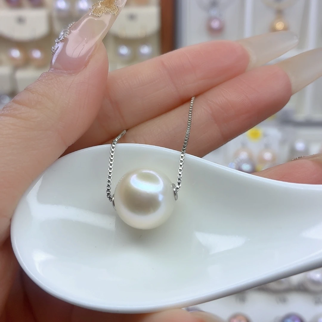 淡水珍珠银S925镶嵌颈饰F