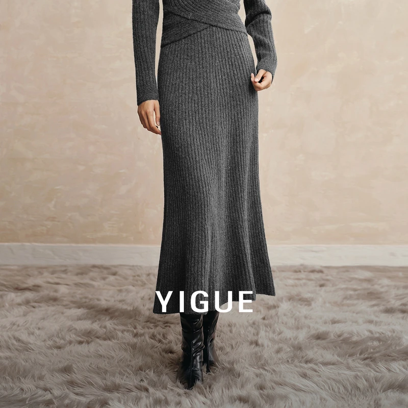 [小云总]亦谷针织鱼尾半身裙长款冬季质感百搭显瘦裙子G5WAR514