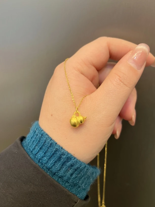 福运连绵葫芦足金吊坠（赠925黄银项链）