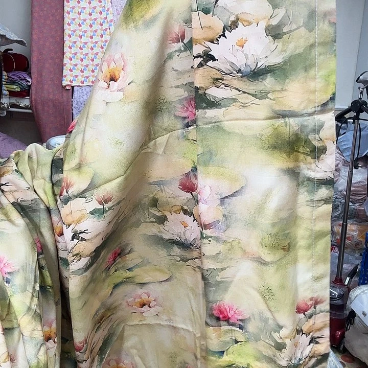 丙纶棉云锦缎荷塘月色简凉凉被