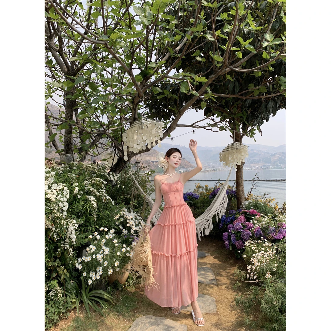 【其他店铺都是仿版】显瘦气质公主甜美仙女裙夏季长款连衣裙莫里公