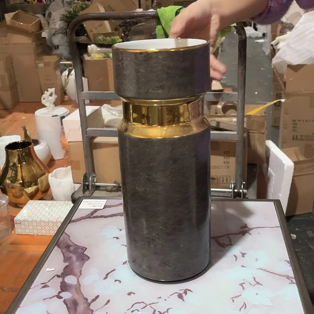 陶瓷花瓶，仿真绿植