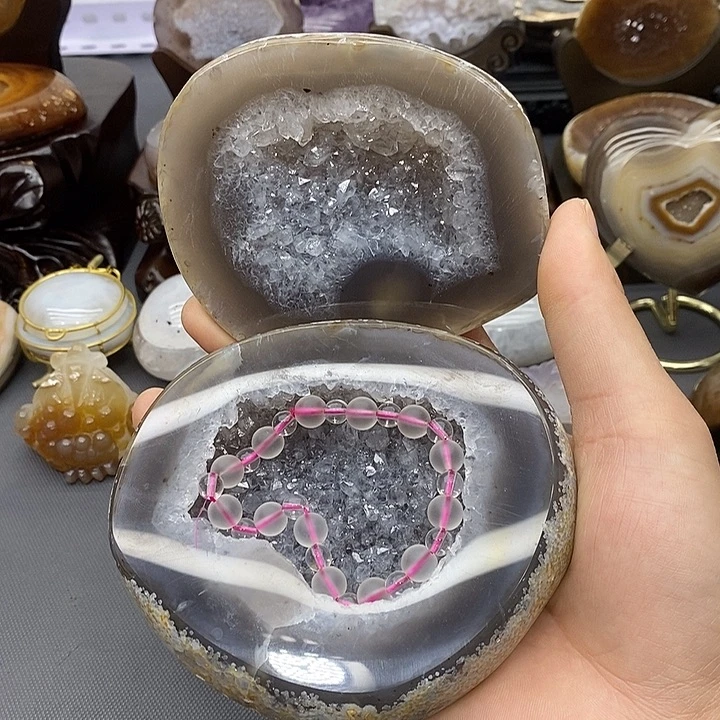 紫晶摆件未镶嵌聚宝盆