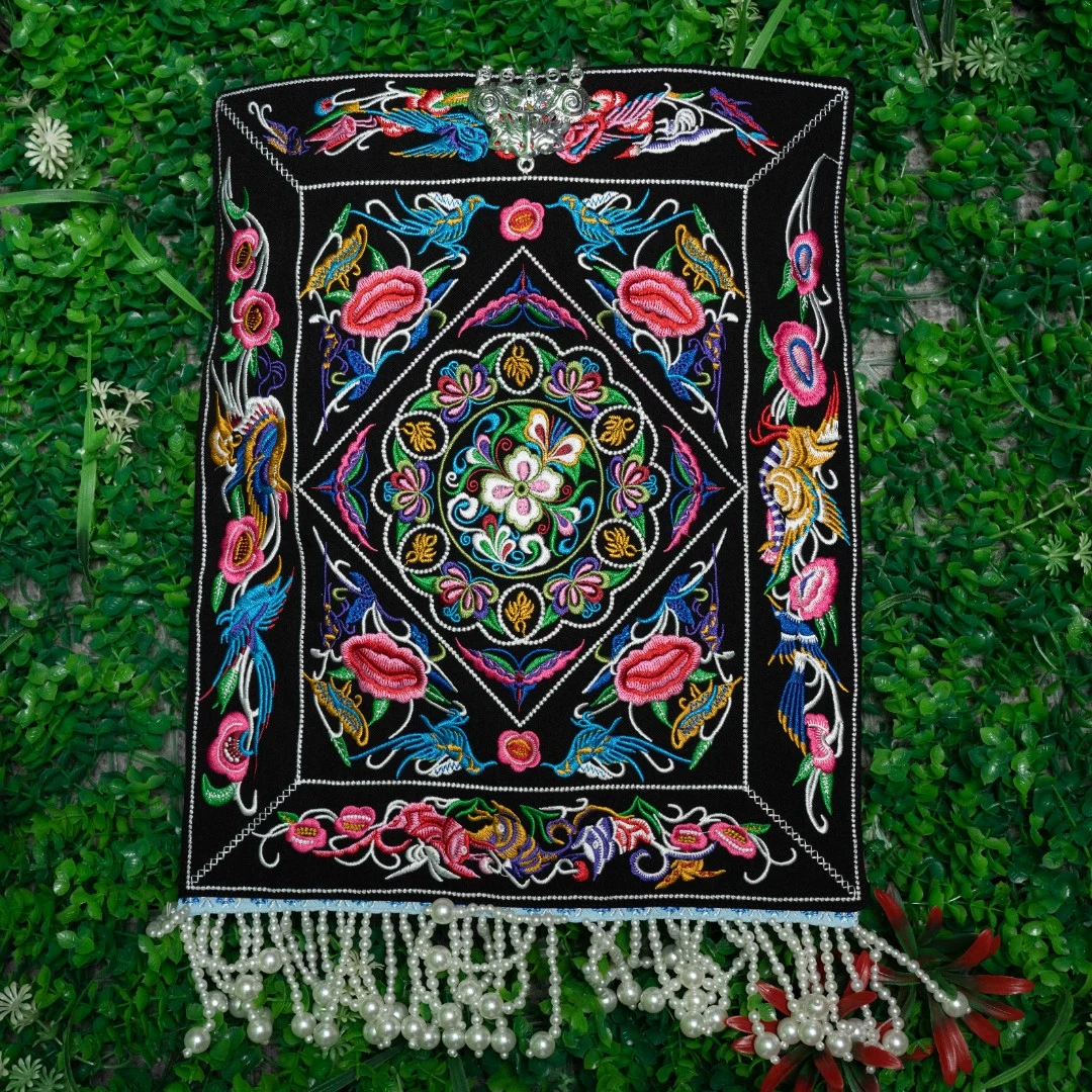 四季通用布依族壮族头巾百搭绣花复古传统民族风民族风女装