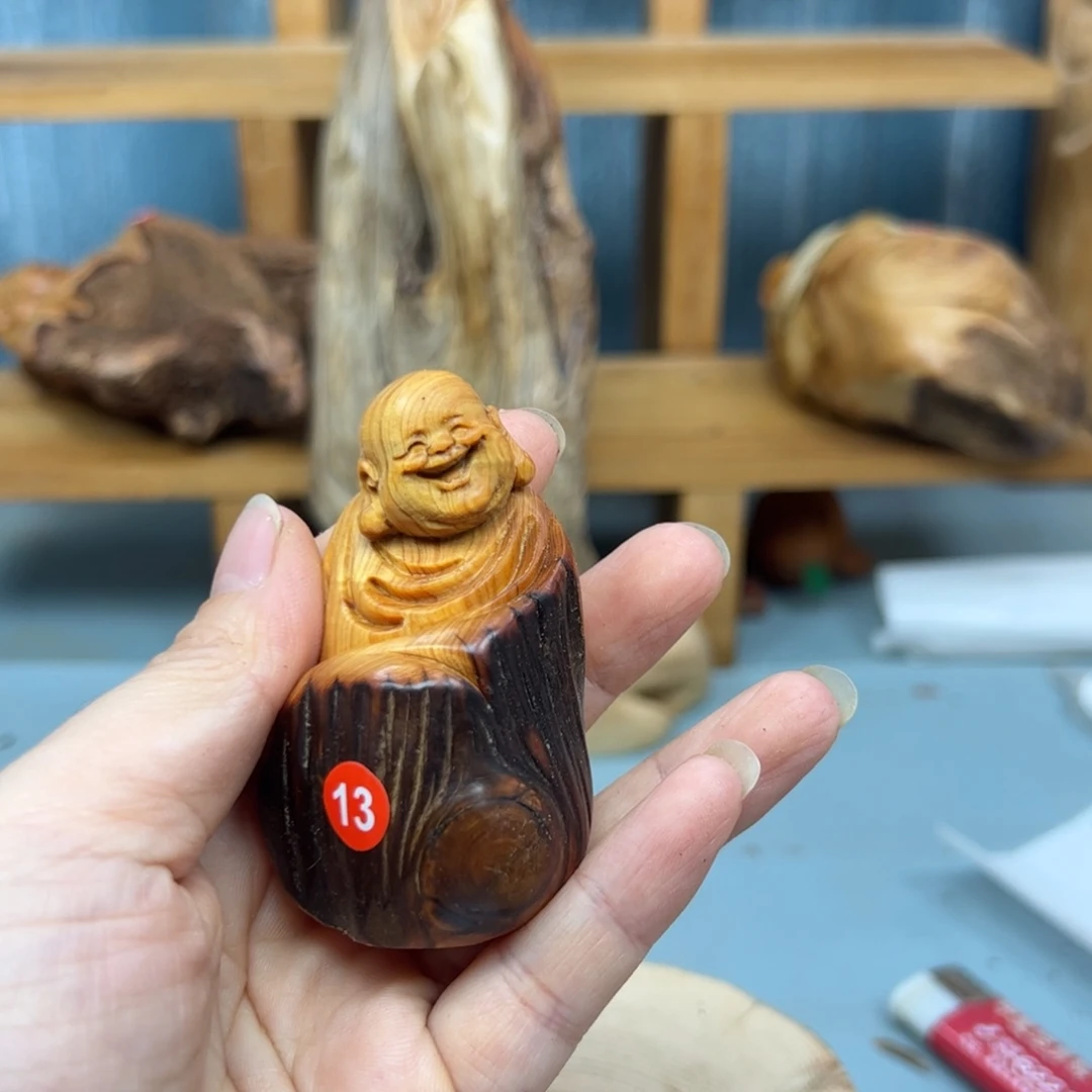 周***木崖柏木摆件手把件