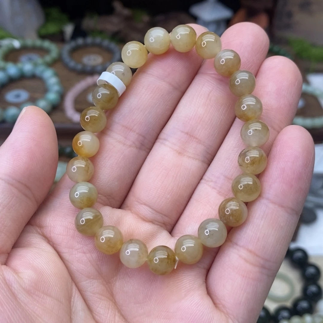 和田玉未镶嵌手链浅糖卡8