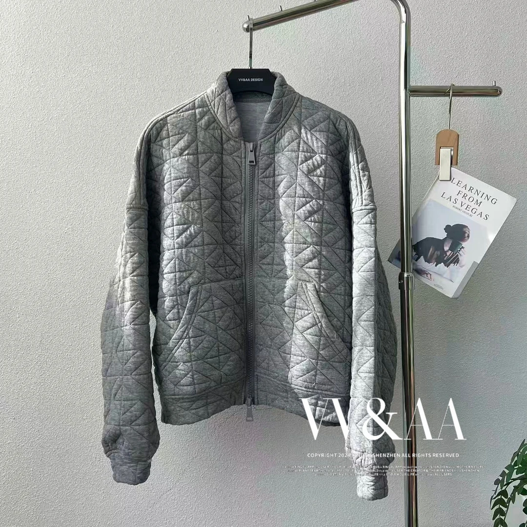 VV&AA 菱格立领夹克休闲短款棉服外套 LLG4968