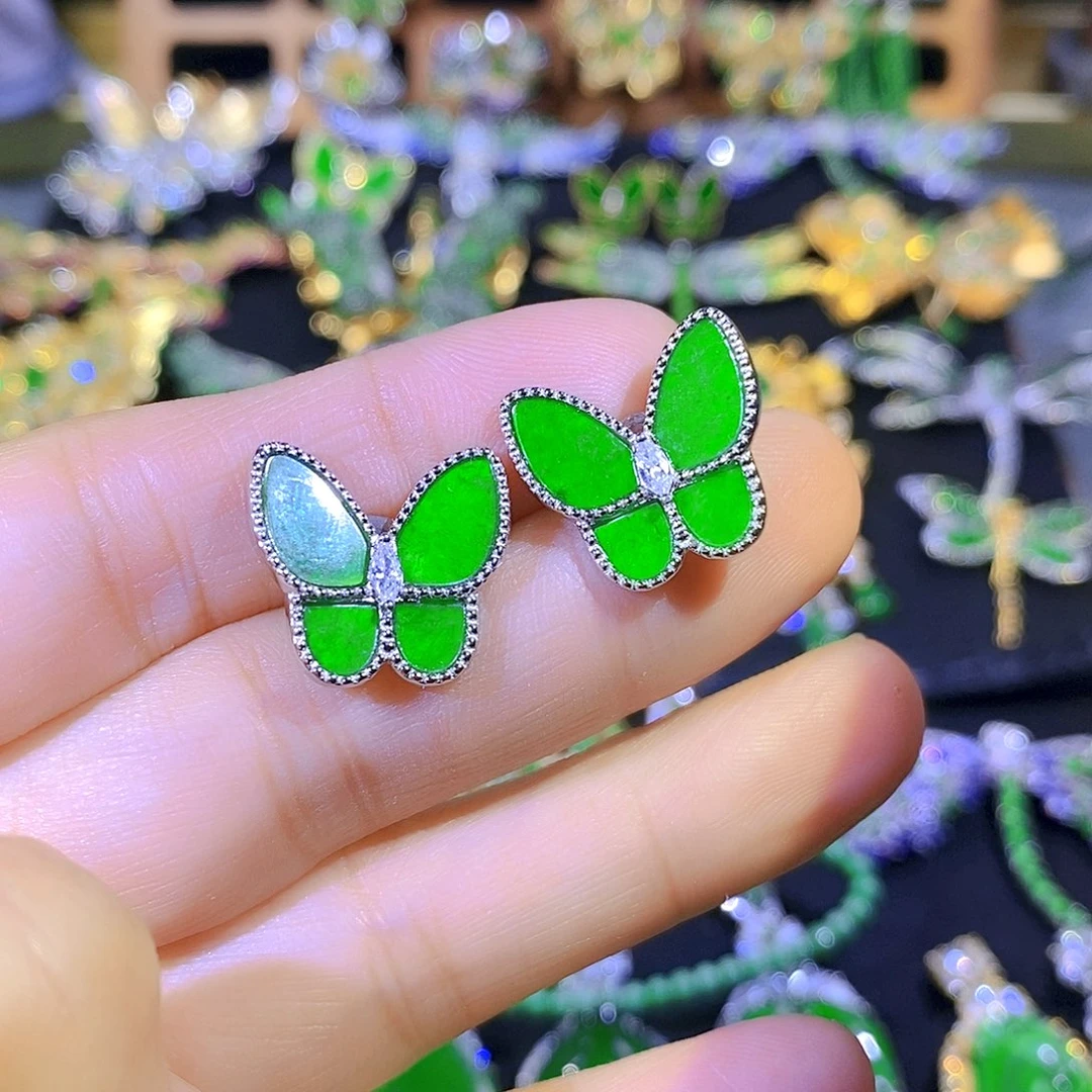 颈饰银S925镶嵌翡翠