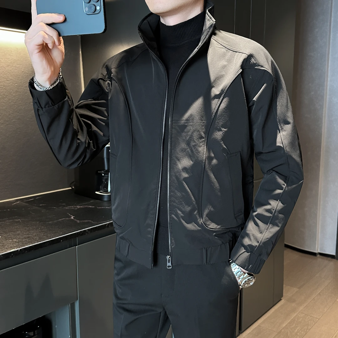 高级感潮流痞帅外套男装秋冬季2025新款爆款保暖休闲网红立领夹克