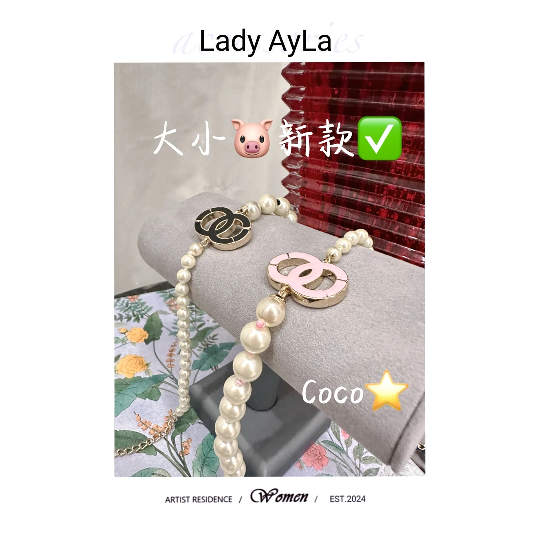 铜合金仿珍珠项链 字母C大小珠珠轻奢时尚项链AL105