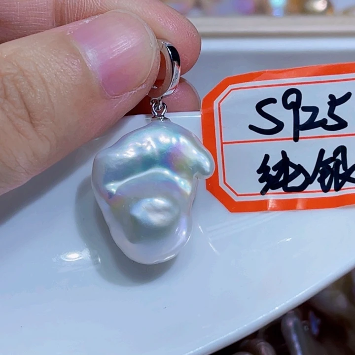 淡水珍珠银S925镶嵌颈饰