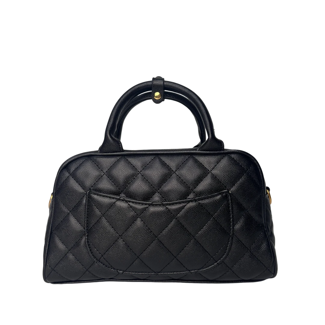 2025新款百搭时尚单肩手提斜跨经典包包WJD12000-黑色