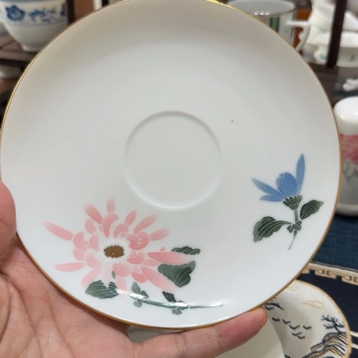 醴陵群力菊花杯碟微瑕大球泥