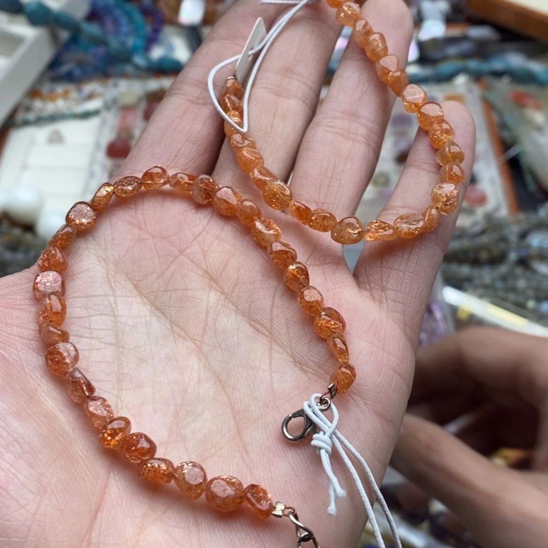 玛瑙/玉髓未镶嵌珠宝半成品一条金太阳随行手链配件氧化