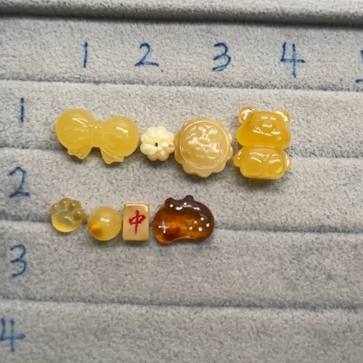 裸石琥珀未镶嵌胖***胖天然蜜蜡配件