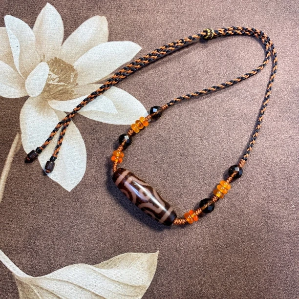 玛瑙十字六眼锁骨链时尚个性设计颈饰