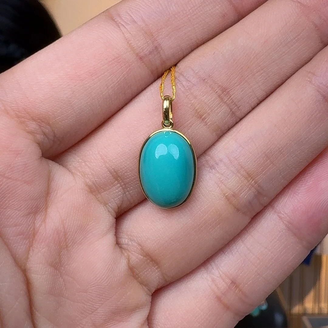 绿松石18K金镶嵌珠宝奇石