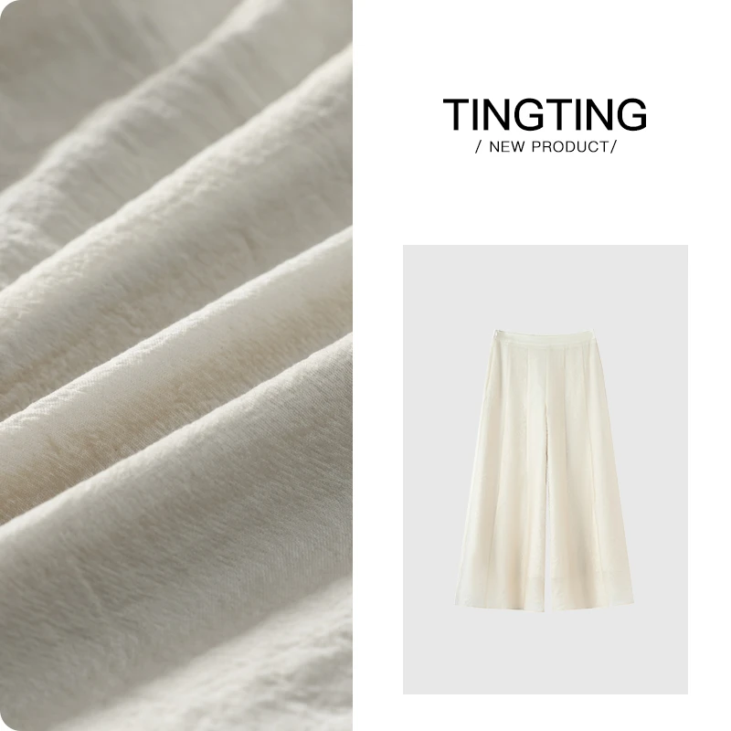 PANG TINGTING“不挑身材”显瘦高腰直筒休闲宽松薄款休闲裤
