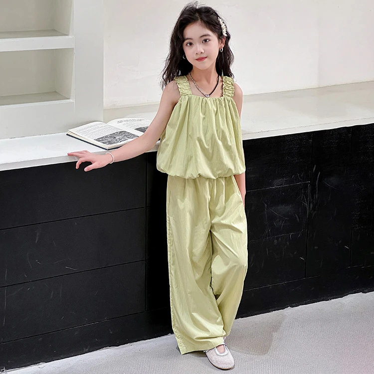 女童套装夏季2025新款女大童韩版吊带休闲裤两件套儿童薄款夏装