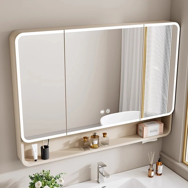 【单独镜柜圆弧】网红风铝合金浴室镜宿舍旋转便携台式挂墙式