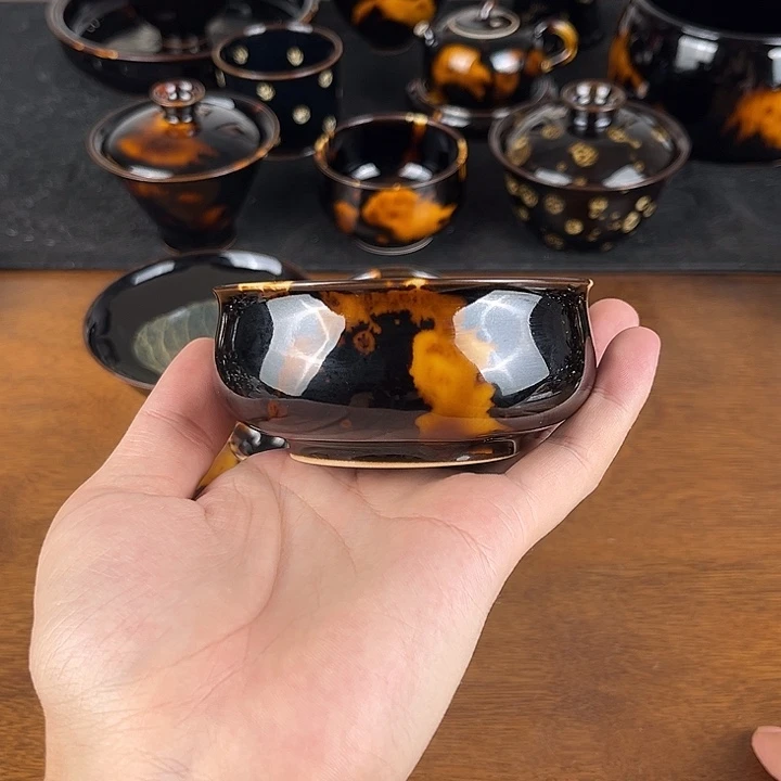 杯玳瑁釉矮炉式杯