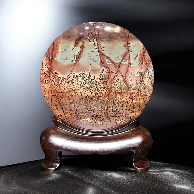 【石有画】广西国画石草花石摆件，规格cm：21.5×27.5×3