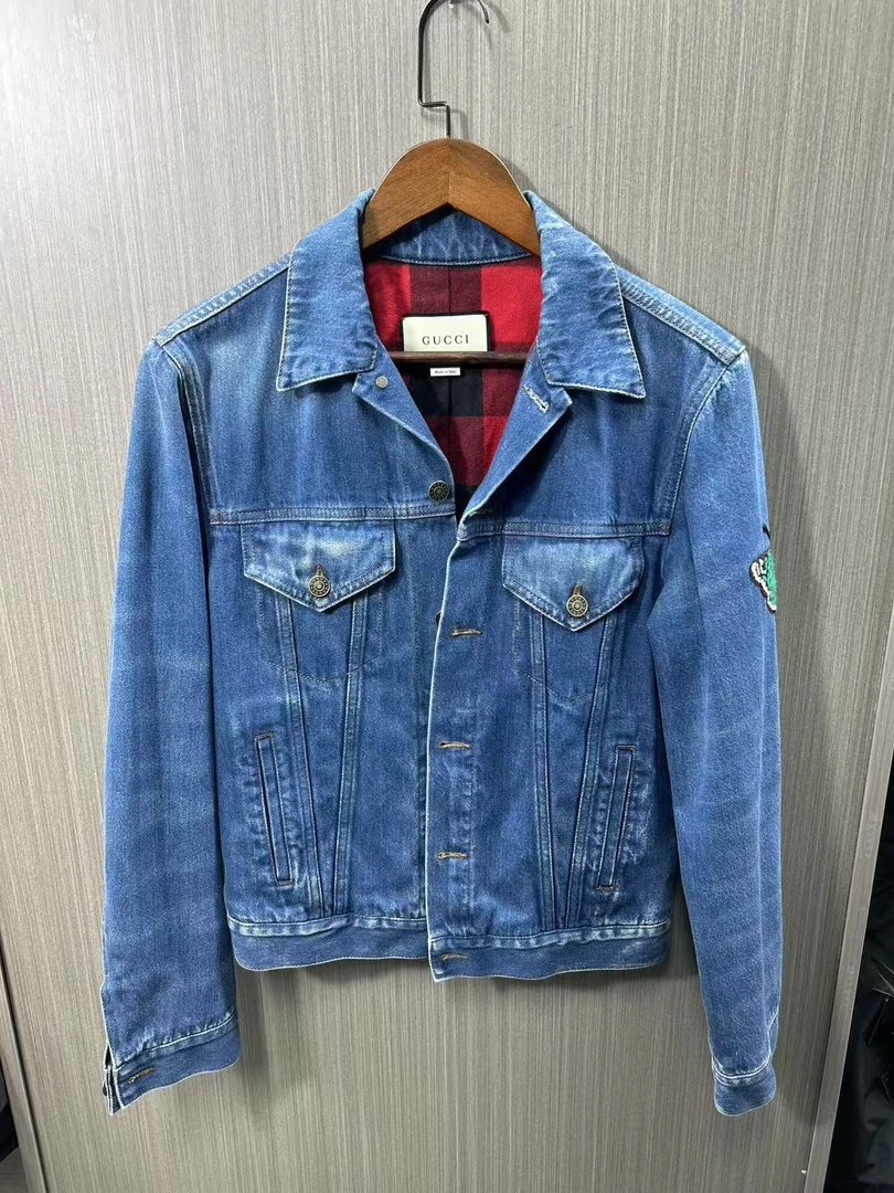99新 GUCCI/古驰 虎头刺绣牛仔外套 W1202 44 衣长60 胸围44编码6