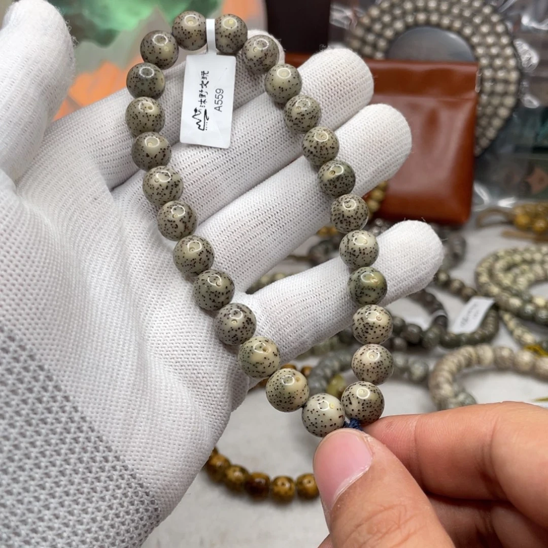 手串星月菩提10mm灰瓷白针尖星a559