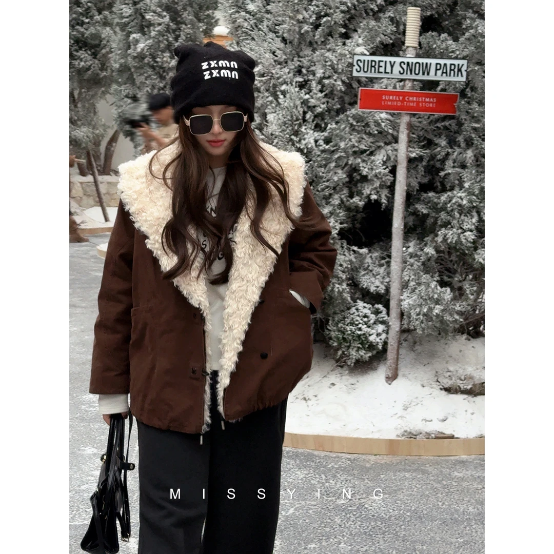 应小姐【迷雾森林】微胖大码宽松加厚保暖冬季90白鸭绒派克羽绒服