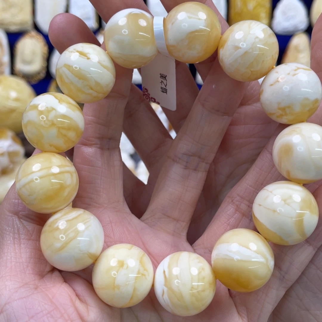 蜜蜡裸石未镶嵌花*※琥珀蜜蜡手串