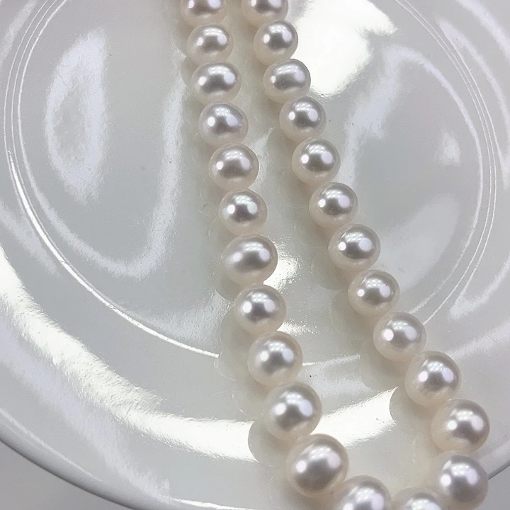 淡水珍珠颈饰银S925镶嵌卡9.10极光冷白高品