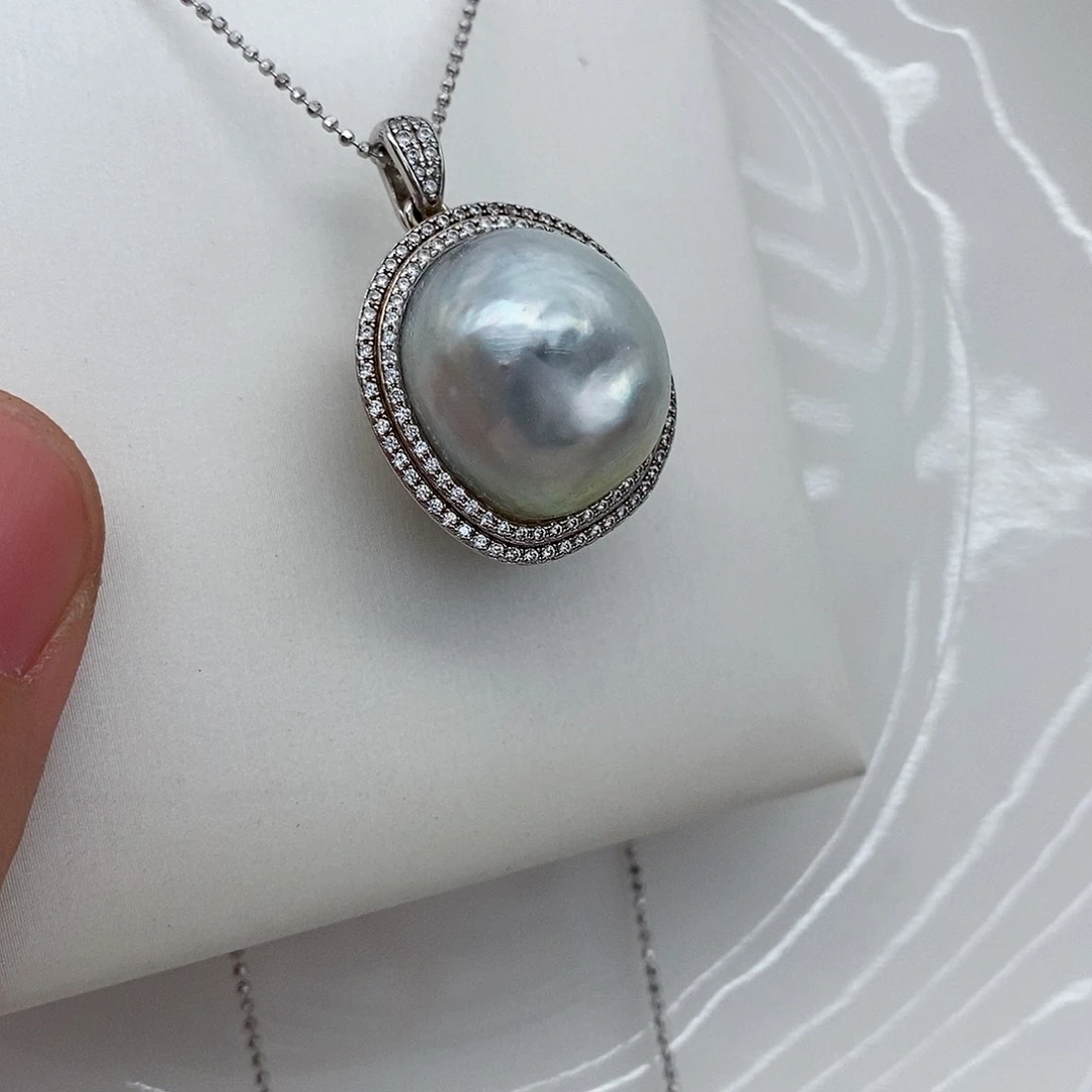 海水珍珠颈饰银S925镶嵌